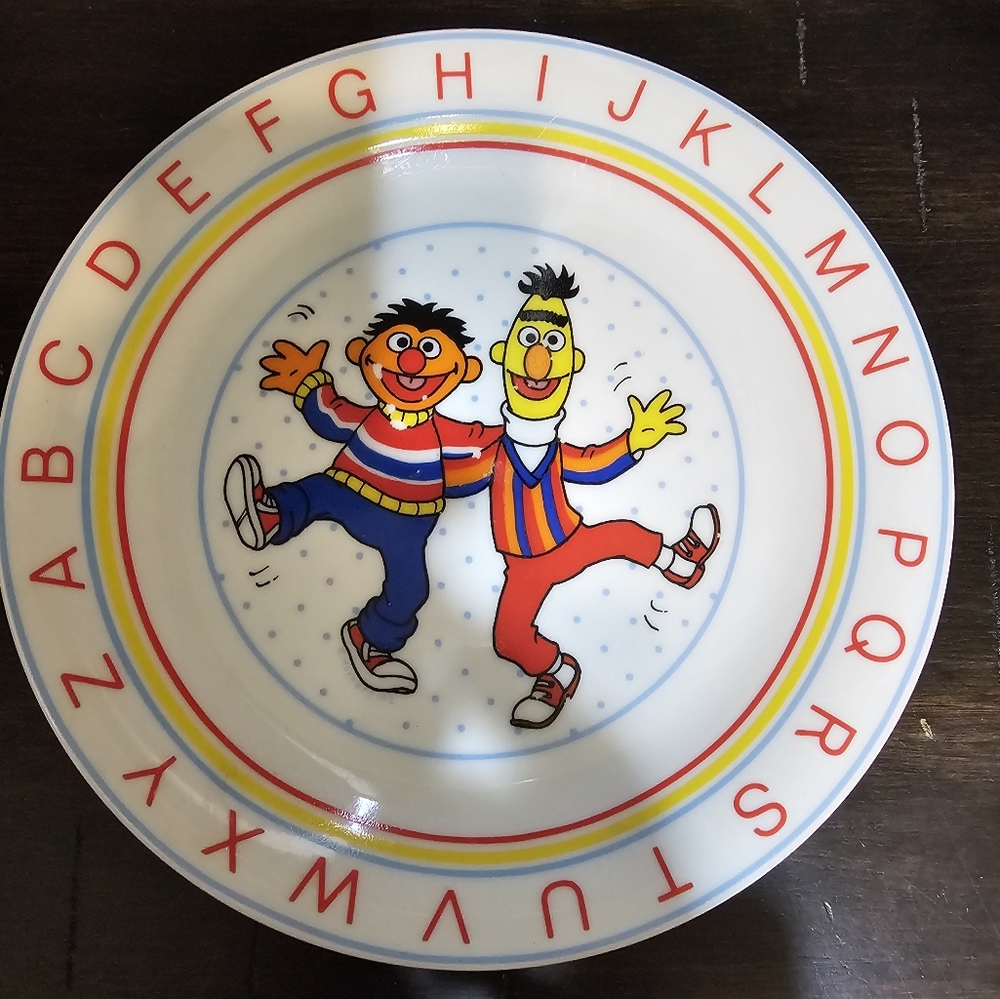 Sesame Street Elmo and Bert ABC Plate
